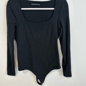 Abercrombie & Fitch Black Long Sleeve bodysuit